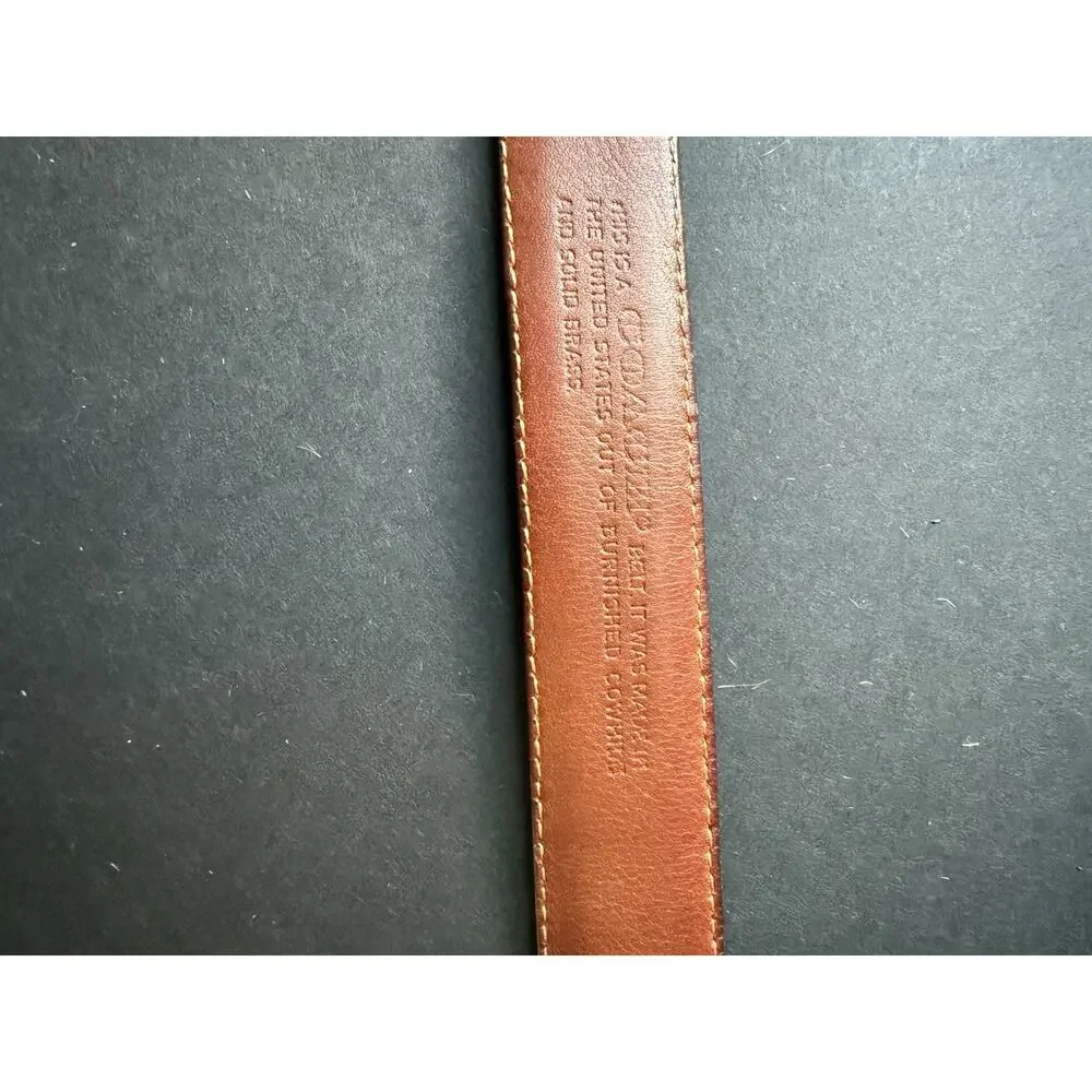 Coach 5800 Leather Belt Mens Brass Buckle Black Career Size 38 Office Casual